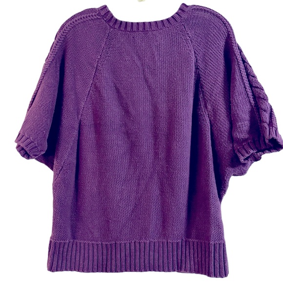 Vivid Purple Size XL Cable Knit Sweater by LOFT - Picture 2 of 4